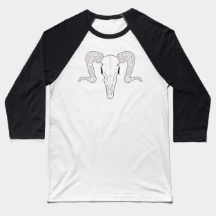 ram skull lineart Baseball T-Shirt